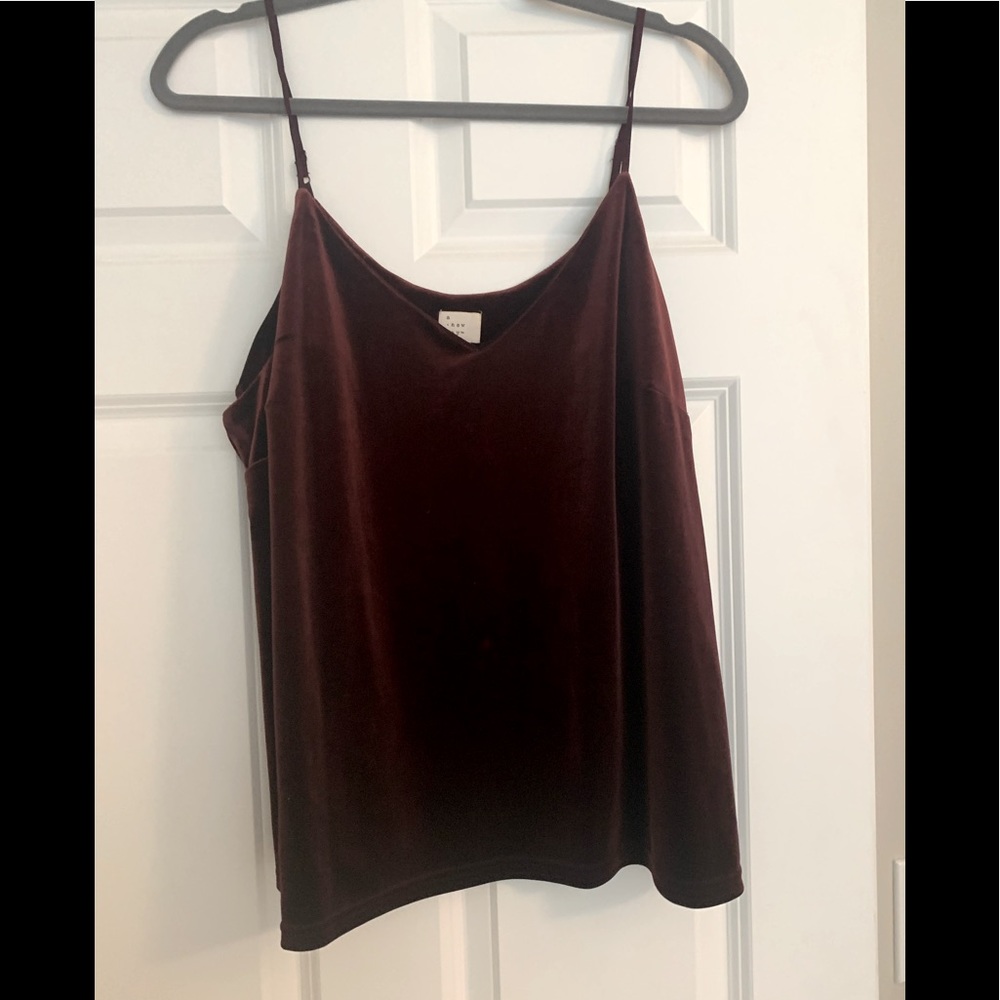 A New Day Burgundy Velvet Camisole
